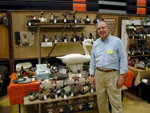 Henry in front of his decoy exhibit at the Easton Waterfowl Festival